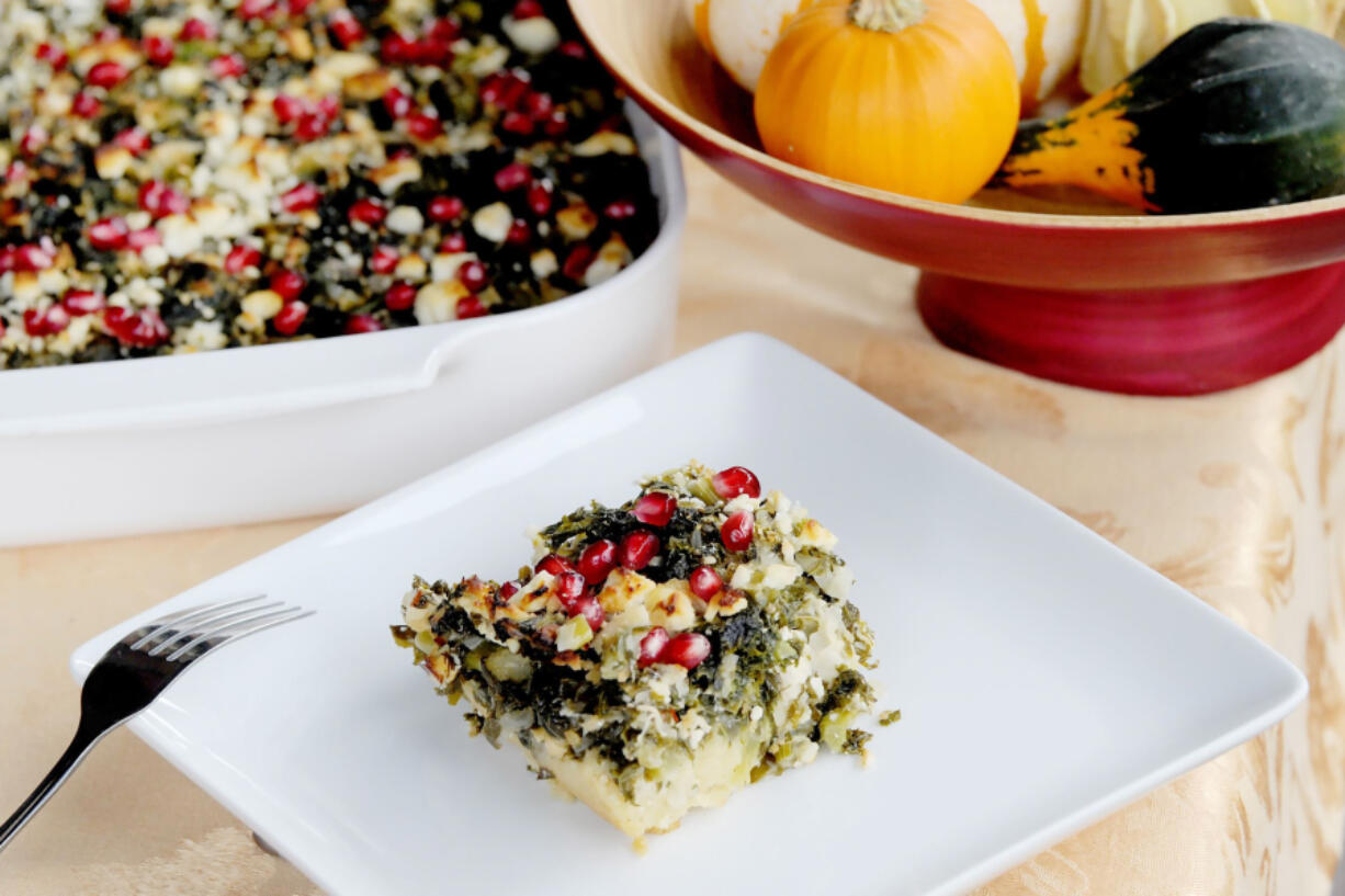 Vegetarians at the table will be grateful for kale slab pie.