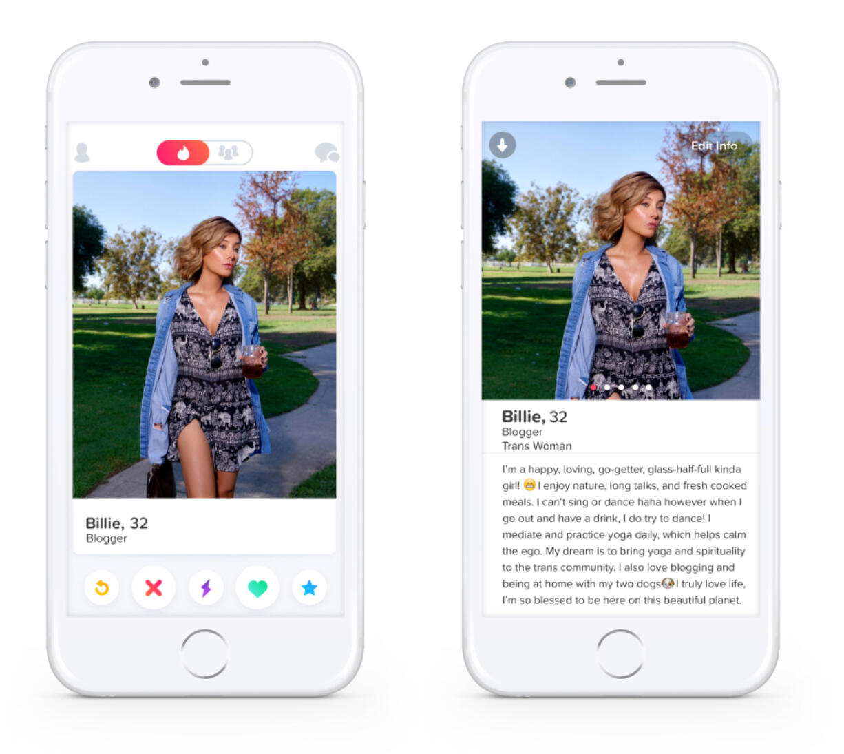 Tinder&#039;s new options allow users to identify as a man or a woman or to click &quot;more&quot; and add their own gender description.