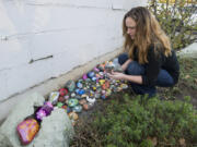 Organizer Angelique Vines Reagan of Vancouver Rocks! spreads a little joy at Respect Park in Vancouver&#039;s Uptown Village on Nov. 9.