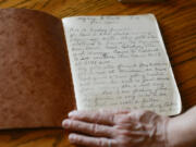 The 1930 diary of Lillie Green, the mother of Jasper Green, who died in France in 1918, is seen Nov.