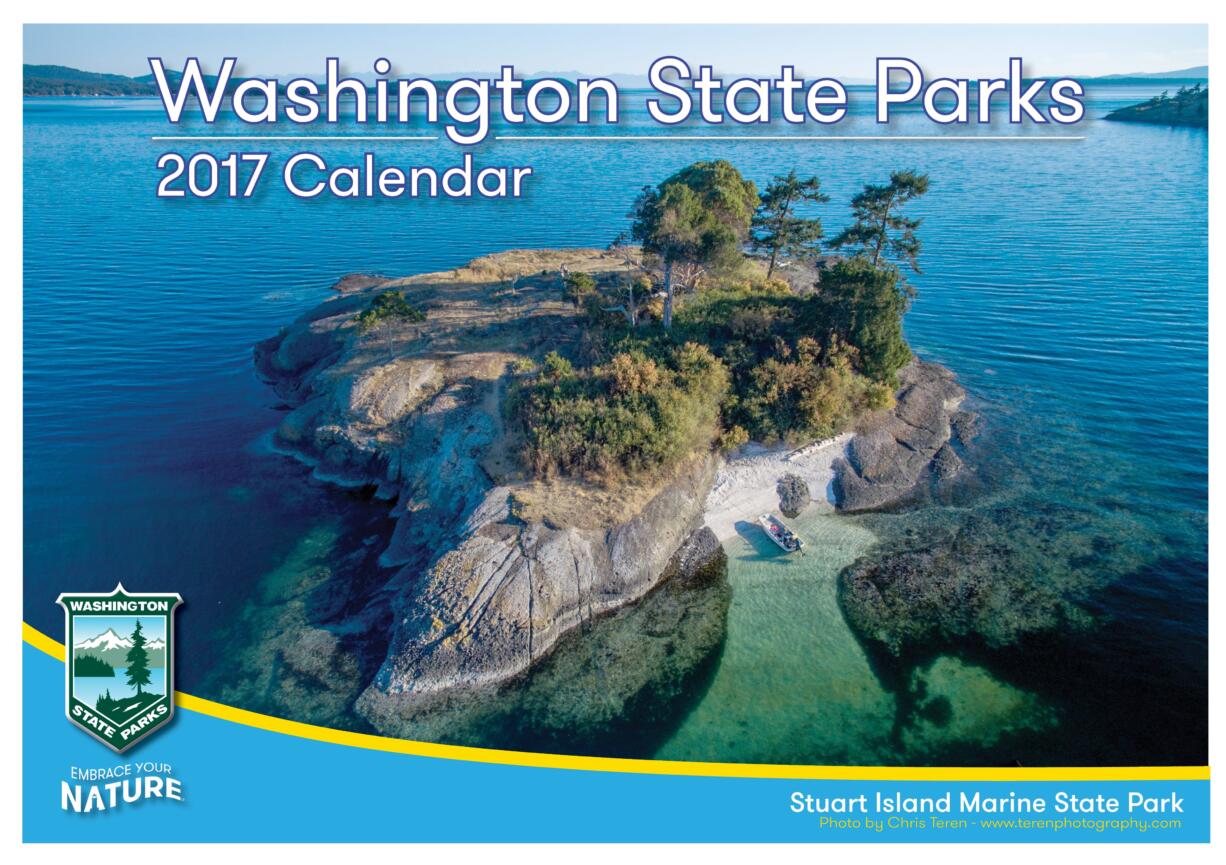 Washington's 2017 state parks calendar is available and sells for $18.99 plus tax.