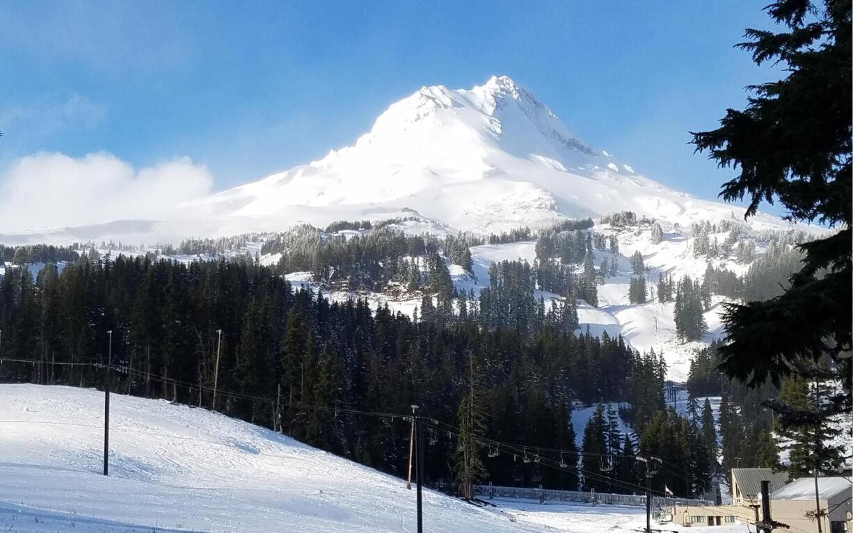 A series of storms are expected to add snow to the minimal base Mount Hood Meadows had on Monday, (DAVE TRAGETHON/Mount Hood Meadows)