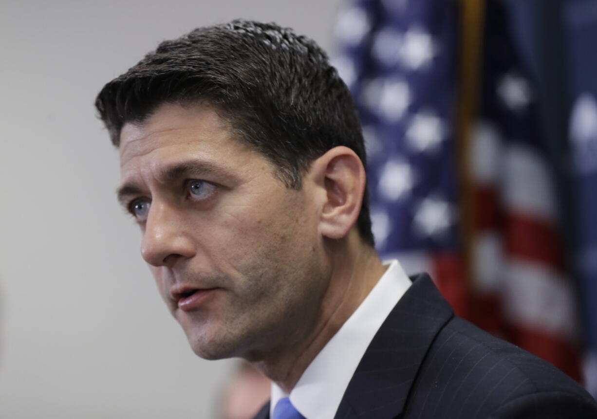 House Speaker Paul Ryan of Wisconsin speaks during a news conference on Capitol Hill in Washington. Republicans seemed on track to secure two more years of House control in Tuesday&#039;s elections but with erosion of their historic majority, leaving hard-line conservatives with added clout to vex party leaders.