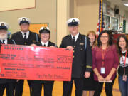 Washougal: Cape Horn American Legion No. 122 members with Cape Horn-Skye Elementary School Booster Club members at the school&#039;s Veterans Day assembly on Nov.