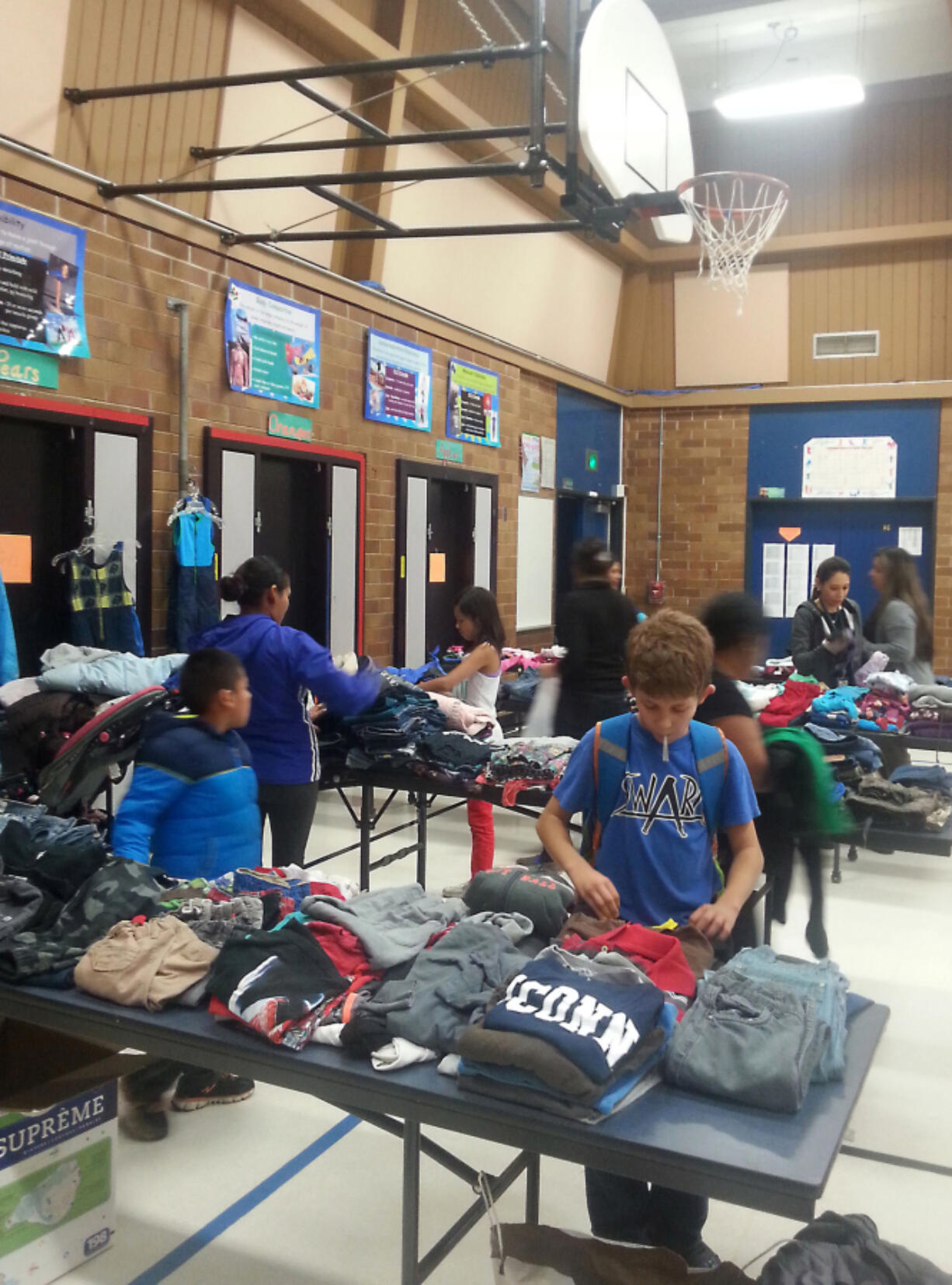 Marrion: Nearly 50 families participated in Marrion Elementary School&#039;s &quot;Don&#039;t Shop, Just Swap&quot; event, where students could donate clothes in good condition in exchange for new clothes from a classmate.