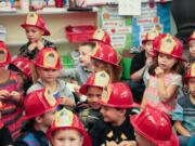 Battle Ground: Two Tukes Valley Primary School kindergarten classes learned about fire safety during a visit from some Clark County Fire District 3 firefighters.