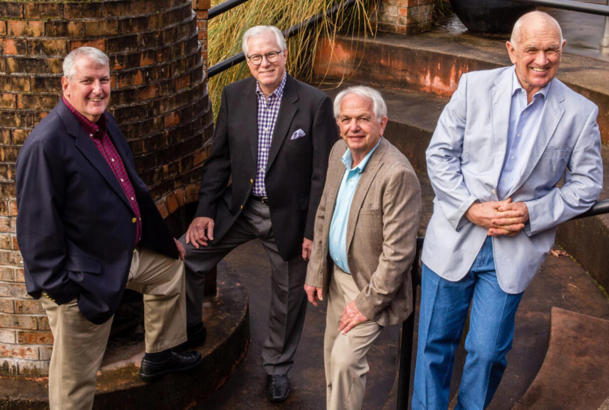 The re-re-reborn Classic Gospel Sons Quartet, from left: new lead singer Chris Corbett, bass Jerry Watson, baritone Stan Kirschenmann and tenor Terry VanderStoep.