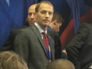 Joshua Pitcock is seen at a campaign event for Republican vice presidential candidate Indiana Gov. Mike Pence in Wisconsin.