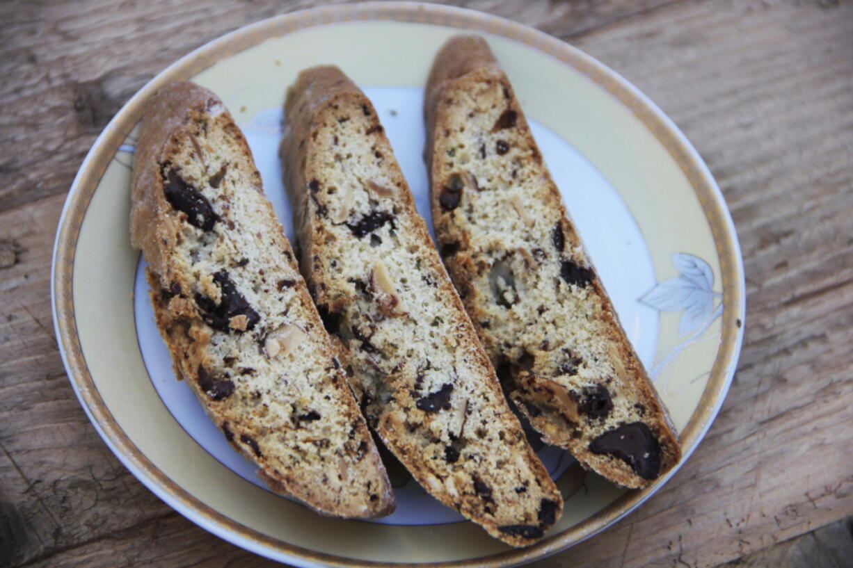 Dark chocolate and rosemary biscotti (Melissa d&#039;Arabian via AP)