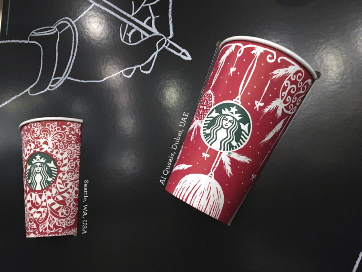 Starbucks holiday cups (AP Photo/Joseph Pisani)