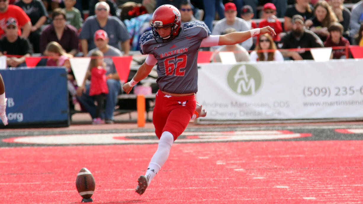 Roldan Alcobendas, a senior from Camas, is Eastern Washington's all-time leading scorer and was honored as the nation's top small-college kicker this season.