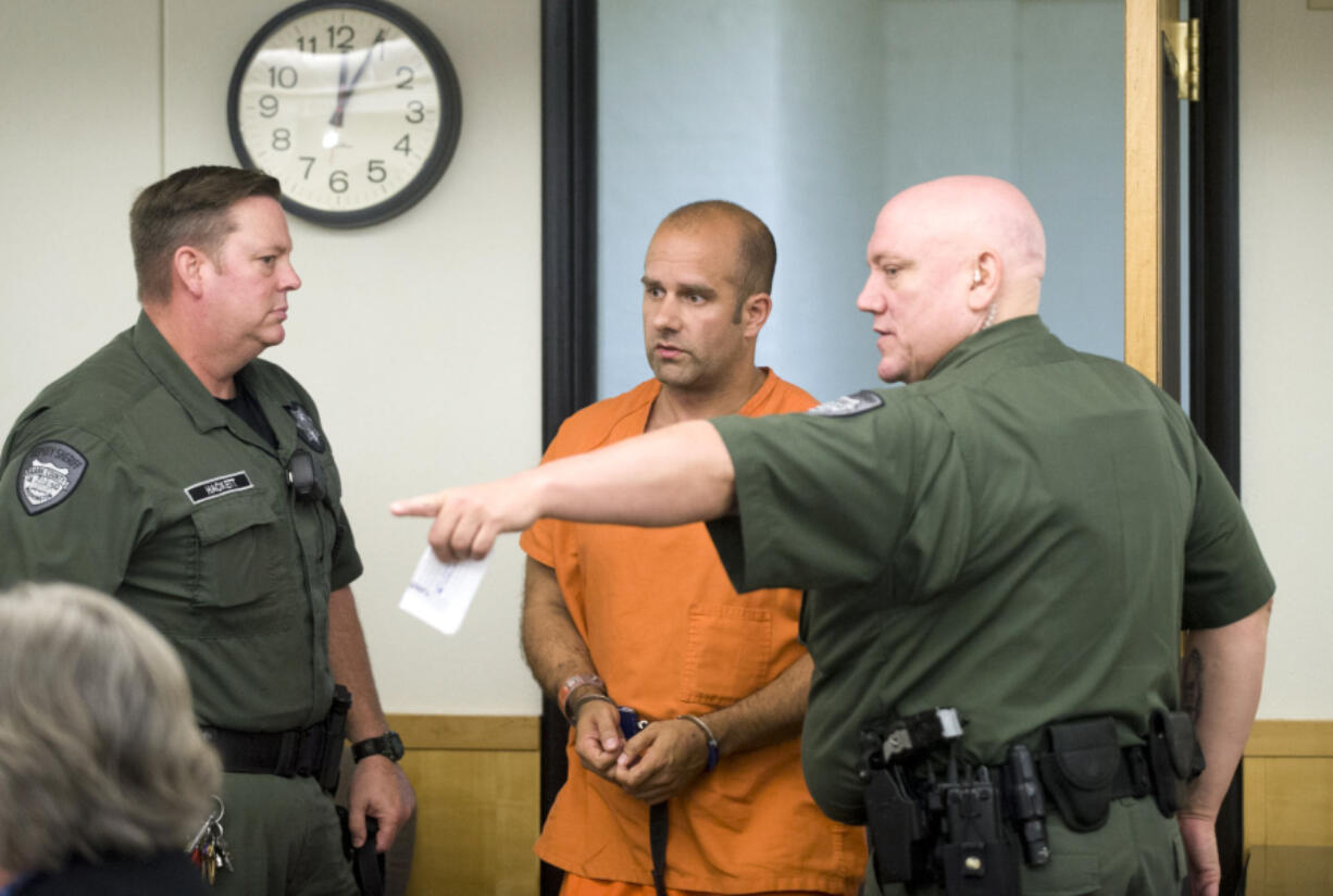 Rodman A. Widing makes his first appearance at the Clark County court in Vancouver on June 22, 2015. He was acquitted Thursday of second-degree domestic violence assault after a judge found him not guilty by reason of insanity.