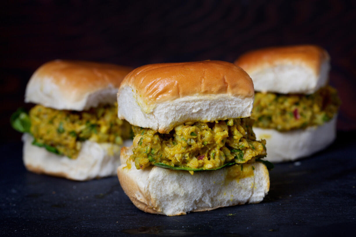 Curried Chickpea Salad Sandwiches (Deb Lindsey for The Washington Post)