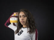 Zoe McBride of Prairie, All-Region volleyball player of the year, is photographed at The Columbian&#039;s photo studio Wednesday afternoon, Nov. 30, 2016.