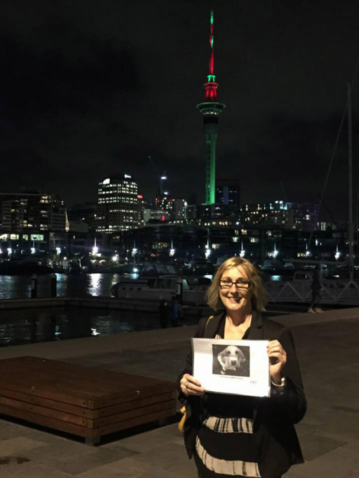 West Vancouver: People from around the world, including New Zealand, are taking pictures of themselves holding up signs of support of Lucy, a Vancouver dog facing her second cancer diagnosis.