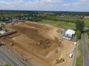 Construction of Hockinson Middle School under way in August.