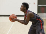 Fort Vancouver guard Miracle Alford-Lewis looks to pass against King's Way Christian.