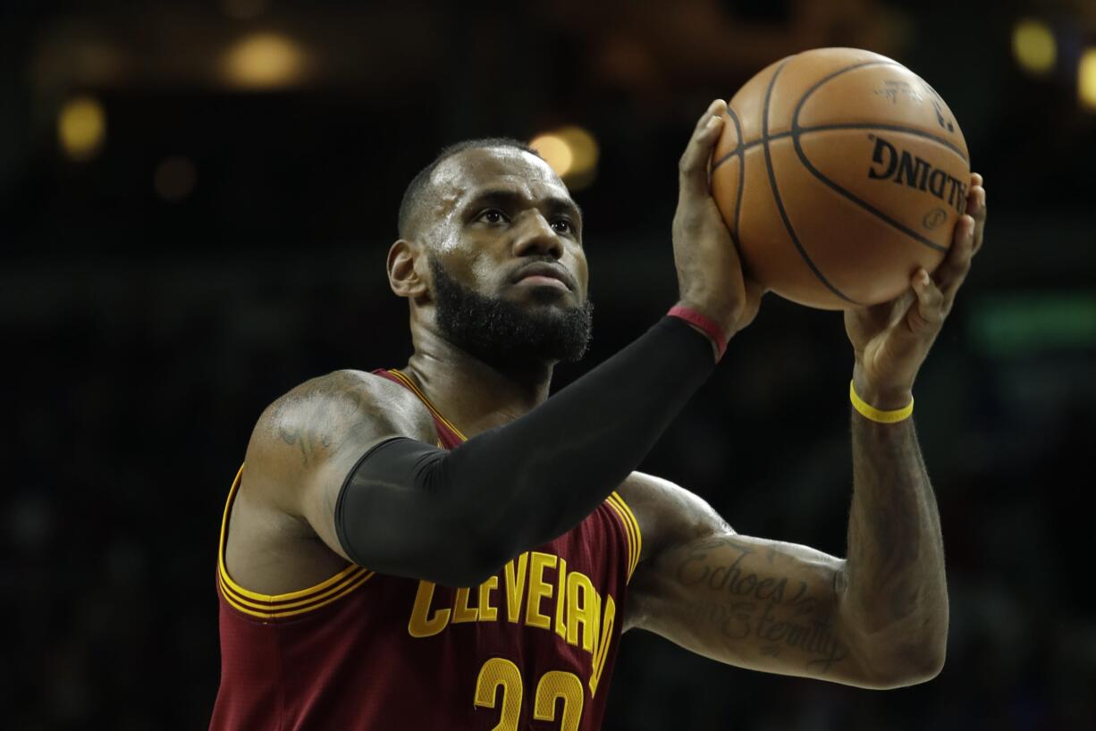 Cleveland Cavaliers' LeBron James in action during an NBA basketball game against the Philadelphia 76ers, Sunday, Nov. 27, 2016, in Philadelphia.