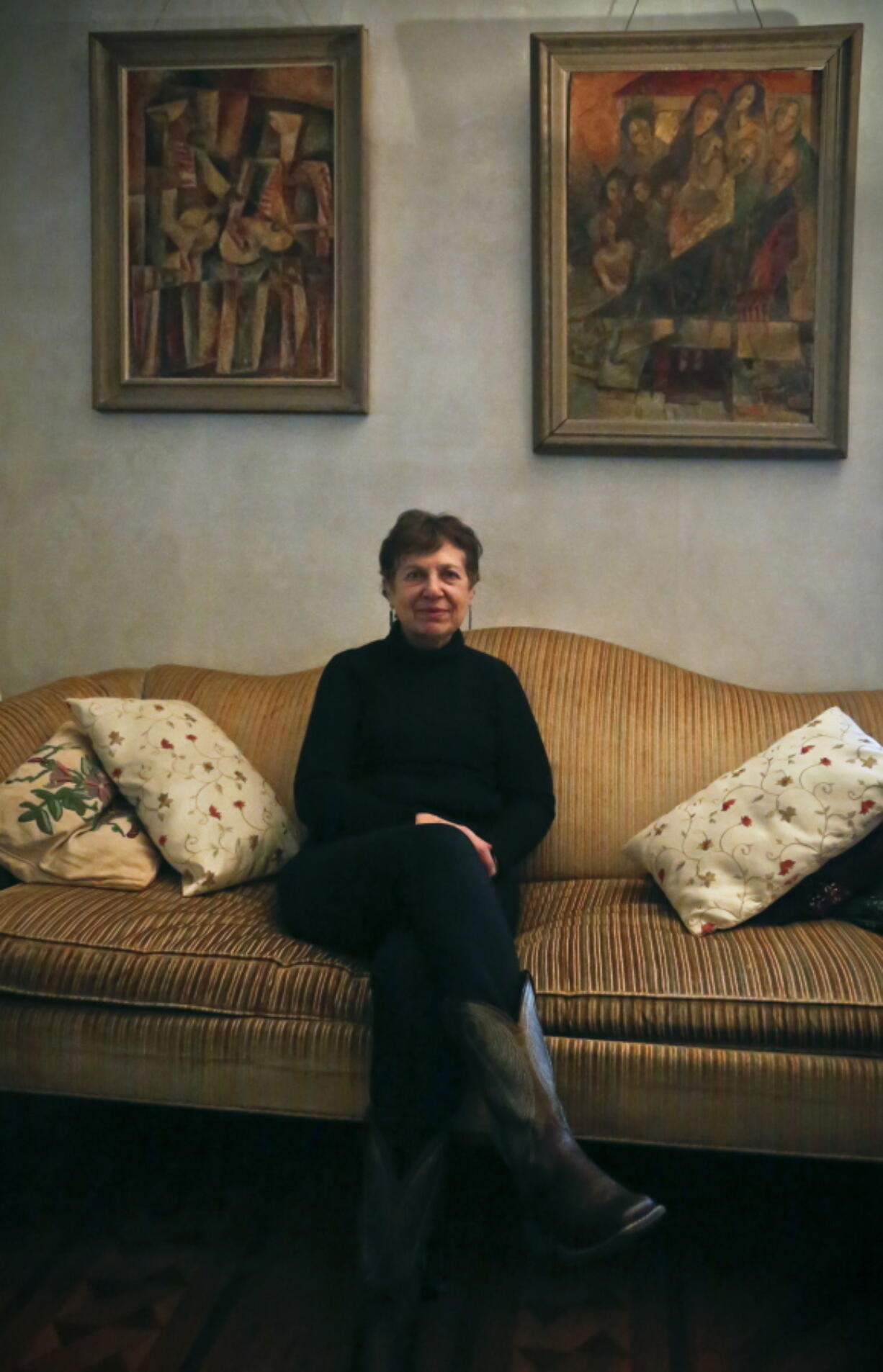 Dinah Bazer poses at her home in New York. Bazer found relief from cancer anxiety by being treating with a dose of psilocybin administered by a New York University study. Two studies, published Dec. 1, say a single dose of the psychedelic ingredient in "magic mushrooms" can quickly and effectively treat anxiety and depression in cancer patients, an effect that may last for months.