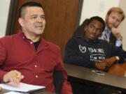 Stanley Ramos participates in Robert Franklin&#039;s class on faith and politics at Emory University in Atlanta. The course required students to volunteer with a political campaign, keep of journal of their experiences and turn in a final paper proposing strategies for healing the divided nation.