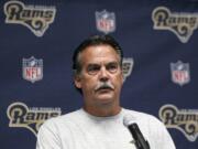 Jeff Fisher was fired Monday, Dec. 12, 2016, by the Los Angeles Rams. The team's coach since 2012, Fisher compiled a 31-45-1 record with the Rams and oversaw the move from St. Louis to Los Angeles this past offseason.