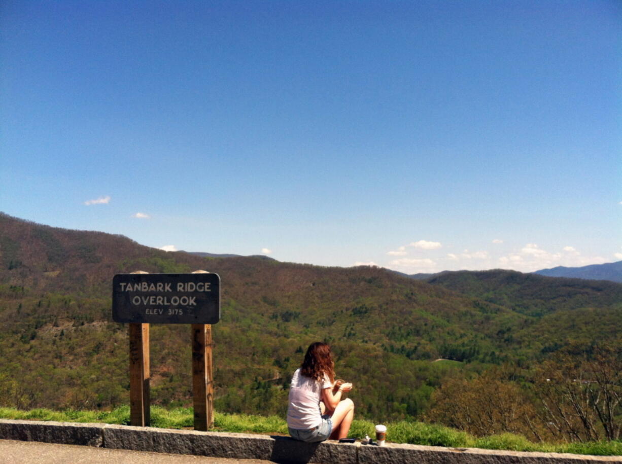 A visitor takes in the scenery April 21, 2015, at the Tanbark Ridge Overlook on the Blue Ridge Parkway near Asheville, N.C. Lonely Planet has named Asheville the No. 1 destination on its 10 best in the U.S. list for 2017.