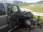 Two people were injured in a crash on state Highway 503, about a mile south of Battle Ground.