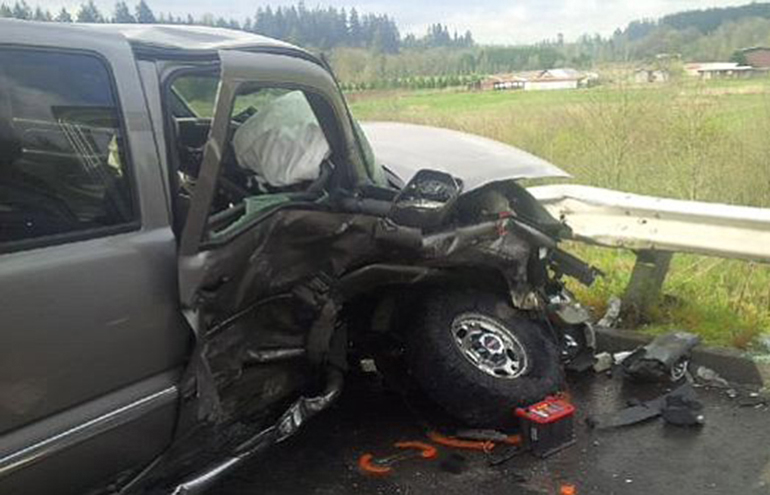 Two people were injured in a crash on state Highway 503, about a mile south of Battle Ground.