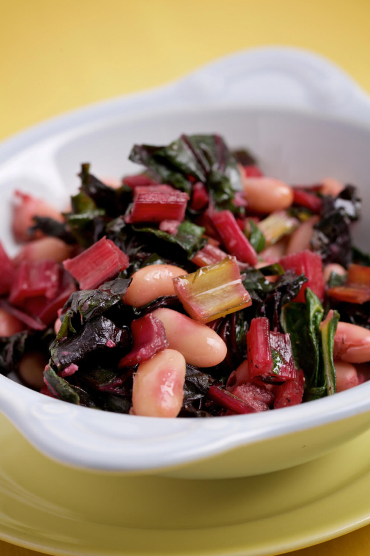 Garlicky Rainbow Chard and Cannellinis (Deb Lindsey for The Washington Post)