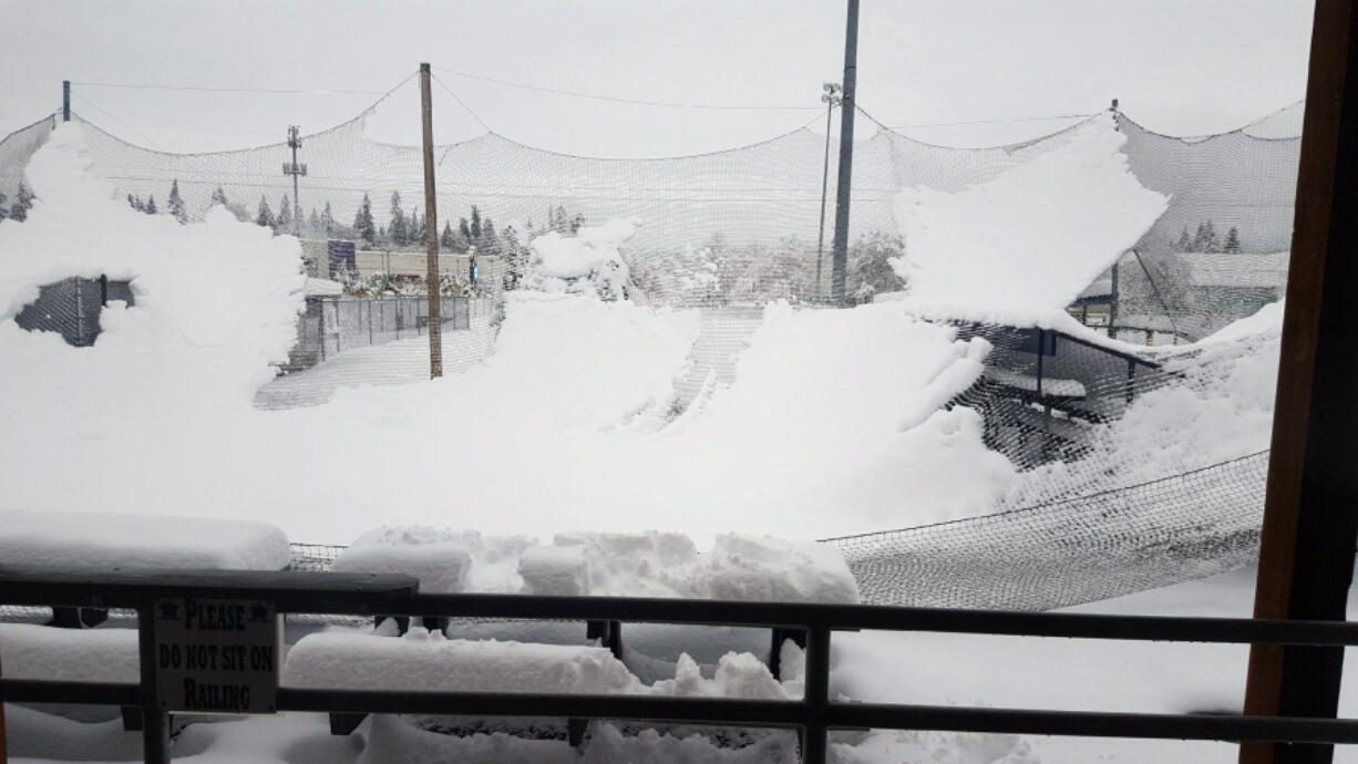 Hazel Dell: Heavy snow knocked over security nets and poles at Hazel Dell Little League&#039;s fields, and league officials are asking for help repairing some of the damage.