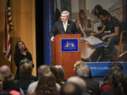 At his State of the College address on Friday, Clark College President Robert Knight spoke in detail about the college&#039;s efforts to get state funding for its upcoming Clark College at Boschma Farms campus in Ridgefield.