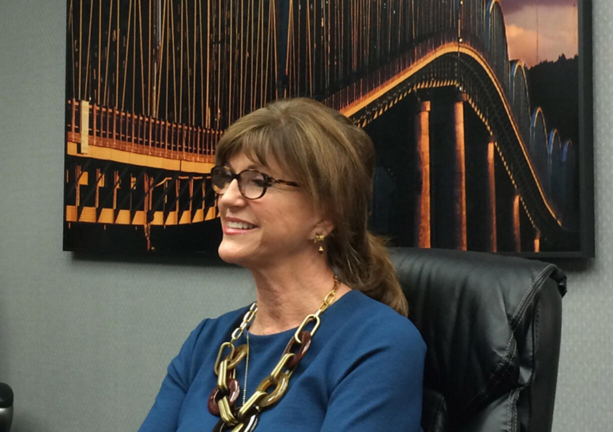 Susan Hutchison, chair of the Washington State Republican Party, speaks with The Columbian';s editorial board in Vancouver on Nov. 6, 2015.