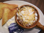 A bowl of chili is seen at Cascade Bar and Grill on Southeast Mill Plain Boulevard in Vancouver, Monday January 16, 2017.