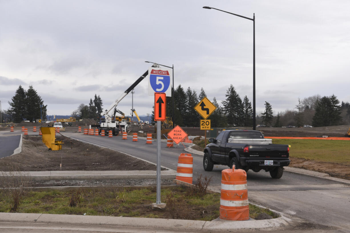 Crews are hurrying to complete the interchange before the opening of Ilani Casino Resort this spring.