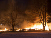 Five people were displaced after a house north of Washougal was destroyed by fire Wednesday morning, Jan. 11, 2017. Crews from East County Fire &amp; Rescue were called to the house, 30214 N.E. 10th St., just after 5:30 a.m., the agency reported.