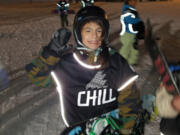 Clark County: One of the kids from the Chill Foundation smiles after snowboarding at Mount Hood Meadows.