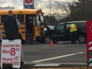 A school bus and an SUV collided today at 138th Avenue and 28th Street in Vancouver.