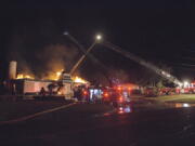 Victoria firefighters respond to a fire at the Islamic Center of Victoria on Saturday in Victoria, Texas.  The early-morning fire Saturday destroyed the mosque that was a target of hatred several years ago and experienced a burglary just a week ago.