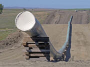 A section of the Dakota Access pipeline under construction in September near the town of St. Anthony in Morton County, N.D.