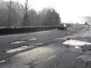 Harsh winter weather has taken a toll on the pavement of Interstate 5 at milepost 26 near Woodland. Washington State Department of Transportation crews will be out on Friday making emergency roadway repairs.