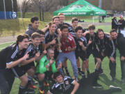 The Washington Timbers 98 Red 1 team after winning the Washington State Championship Cup last weekend at Starfire Sports Complex in Tukwila.