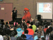 Bagley Downs: Visitors from the Oregon Coast Aquarium entertained Roosevelt Elementary School students during an assembly on Jan.