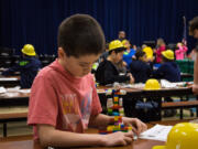 East Vancouver: Students at Crestline Elementary School, such as Zen Andersen, participated in the National Association of Women in Construction&#039;s Block Kids Building Competition.