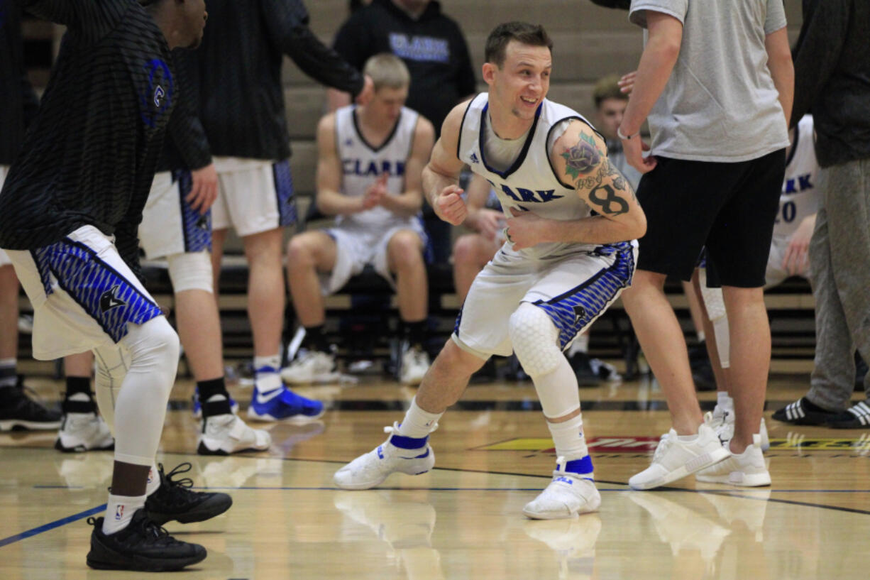 Clark College basketball&#039;s Jordan Berni during introductions.