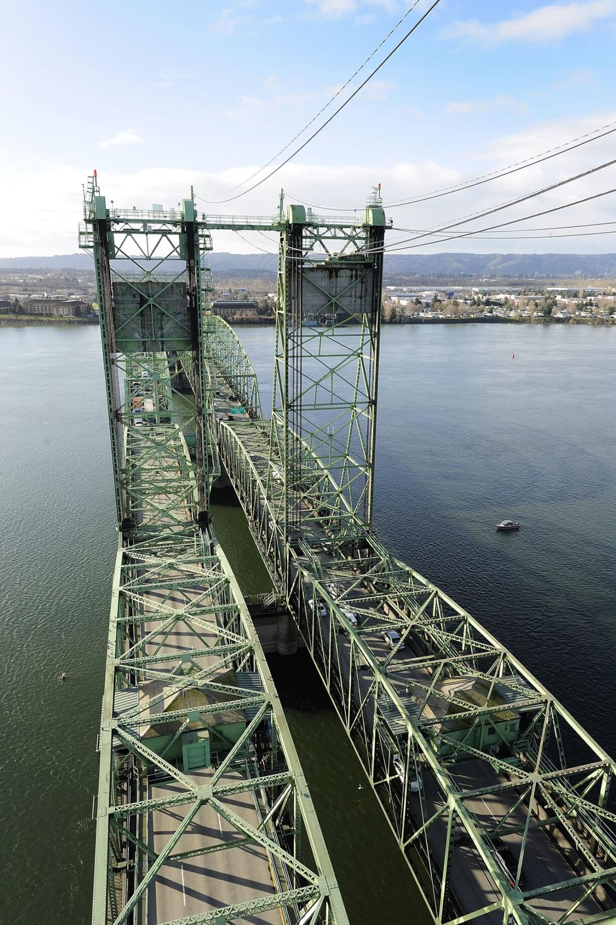 The I-5 Bridge looking south toward Portland.