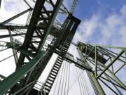 Looking up at the main lift tower of the I-5 Bridge in January 2012.