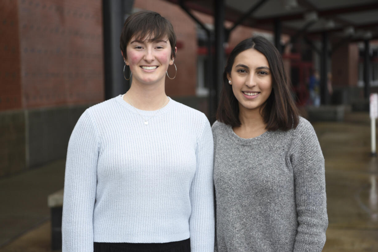 Camas High School juniors Katie Blair, left, and Tiara Naidu were picked as two of 40 teen delegates from around the country to attend the U.N.&#039;s 61st Commission on the Status of Women, earning them a trip to New York next month.