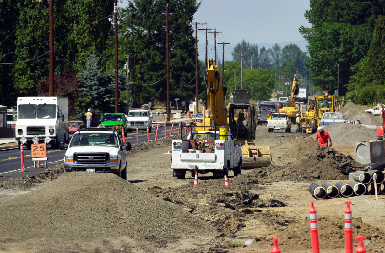 The West Main Street road improvement in Battle Ground slowed traffic for a time in July 2003, with the intention of improving flow for years afterwards. The city is again measuring the likely benefits to come from efforts invested now.