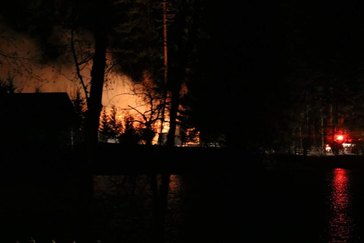 Horses were killed in a barn fire in the Fargher Lake area Thursday night.