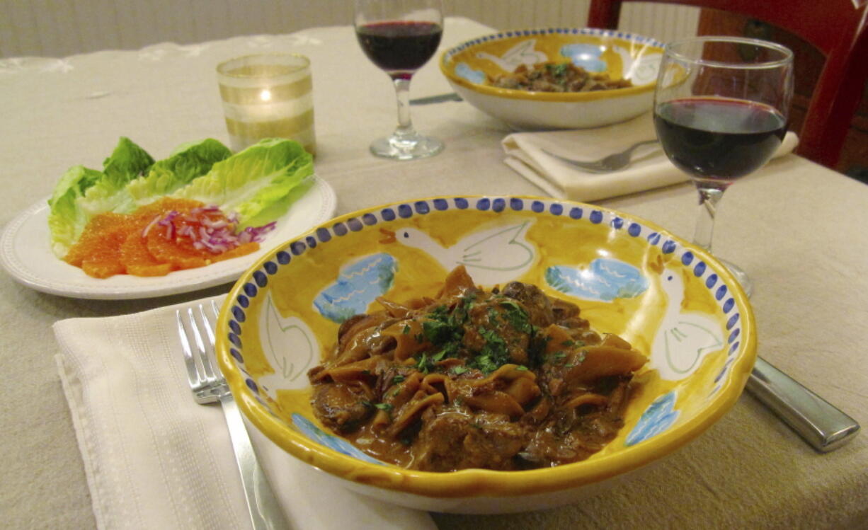 Beef Stroganoff. This amped-up beef stroganoff is a 1-pot noodle dish made with filet mignon, dried mushrooms, tomato paste and Dijon mustard.